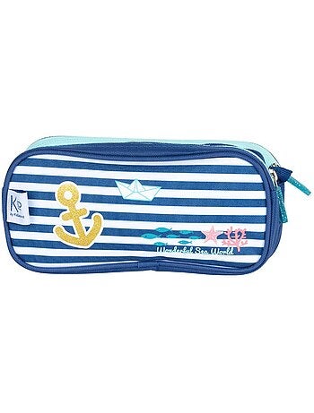 Pennenzak met dubbel vak rechthoekig 'KIP Sea' 22 cm – KID'ABORD