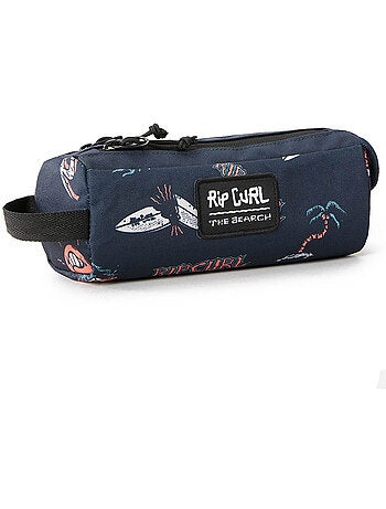 Pennenzak met potloden met 2 vakken 21 cm bedrukt surf met rits - rip curl
