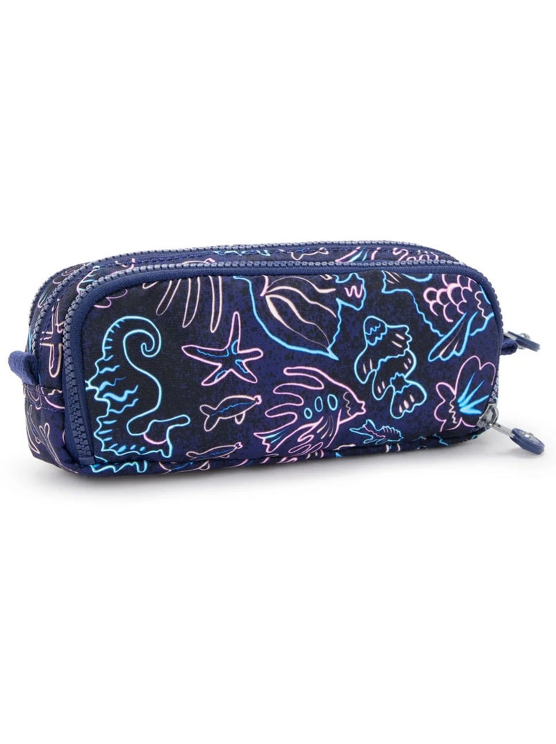Pennenzak met potloden nylon Kipling 3 ritsen 32 houders Blauw Roze - Kiabi