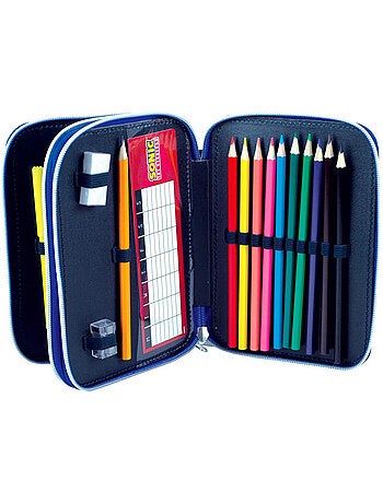 Pennenzak met potloden Sonic 20 cm met 2 vakken met ritssluitinge met accessoires