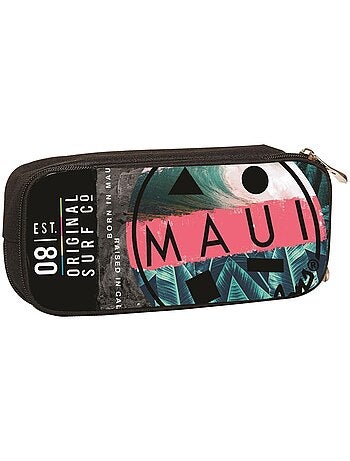 Pennenzak met ritssluiting 2 vakken stof bedrukt Tropisch Maui & Sons