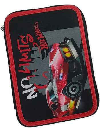 Pennenzak met ritssluiting gevuld Hot Wheels motief auto van course 18 cm