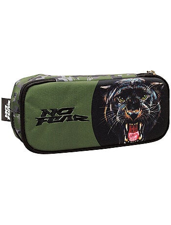 Pennenzak met ritssluiting gewatteerd motief puma camouflage GIM