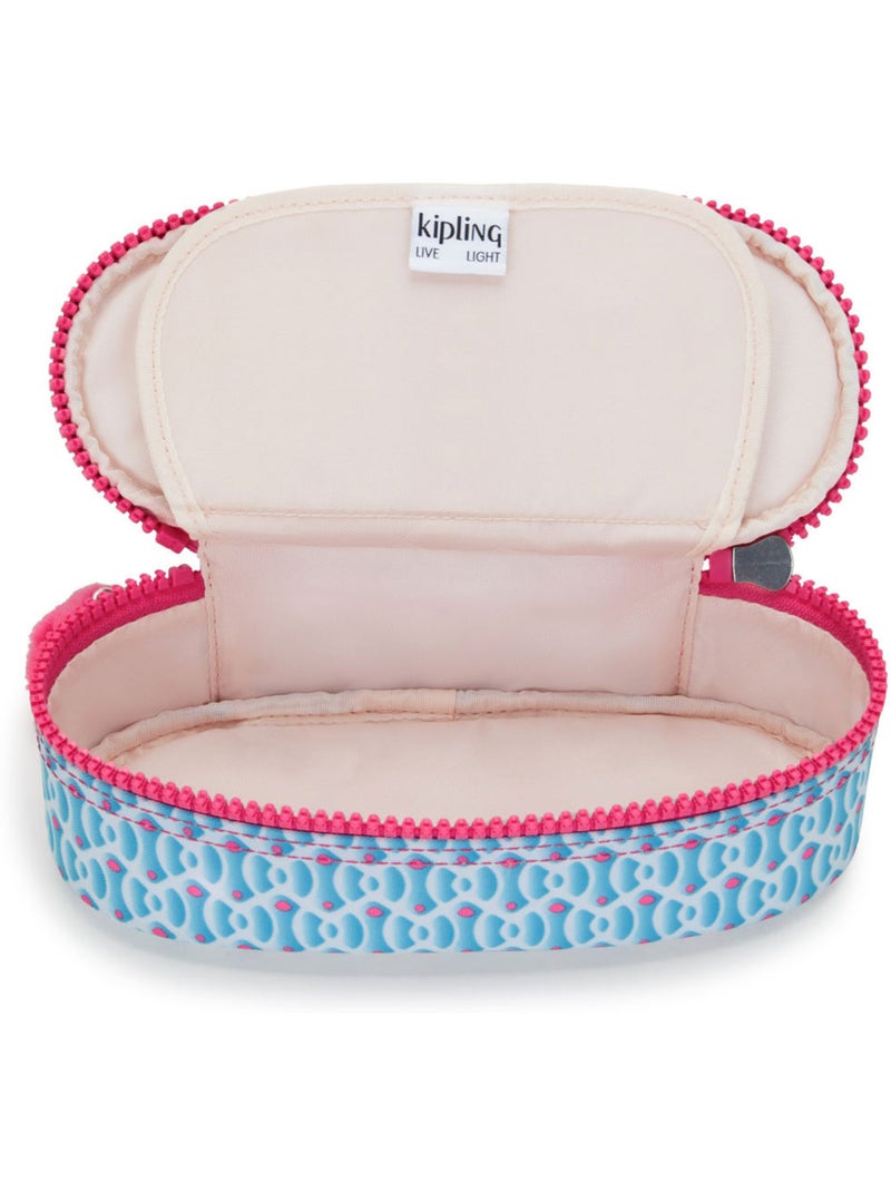 Pennenzak met ritssluiting nylon DUOBOX Kipling indeling 14 porte-pennen Blauw Roze - Kiabi