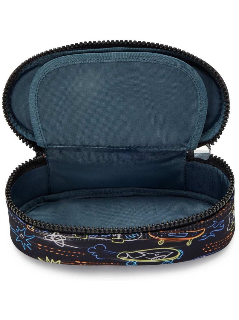 Pennenzak met ritssluiting nylon DUOBOX Kipling indeling 14 porte-pennen Zwart Blauw Wit - Kiabi