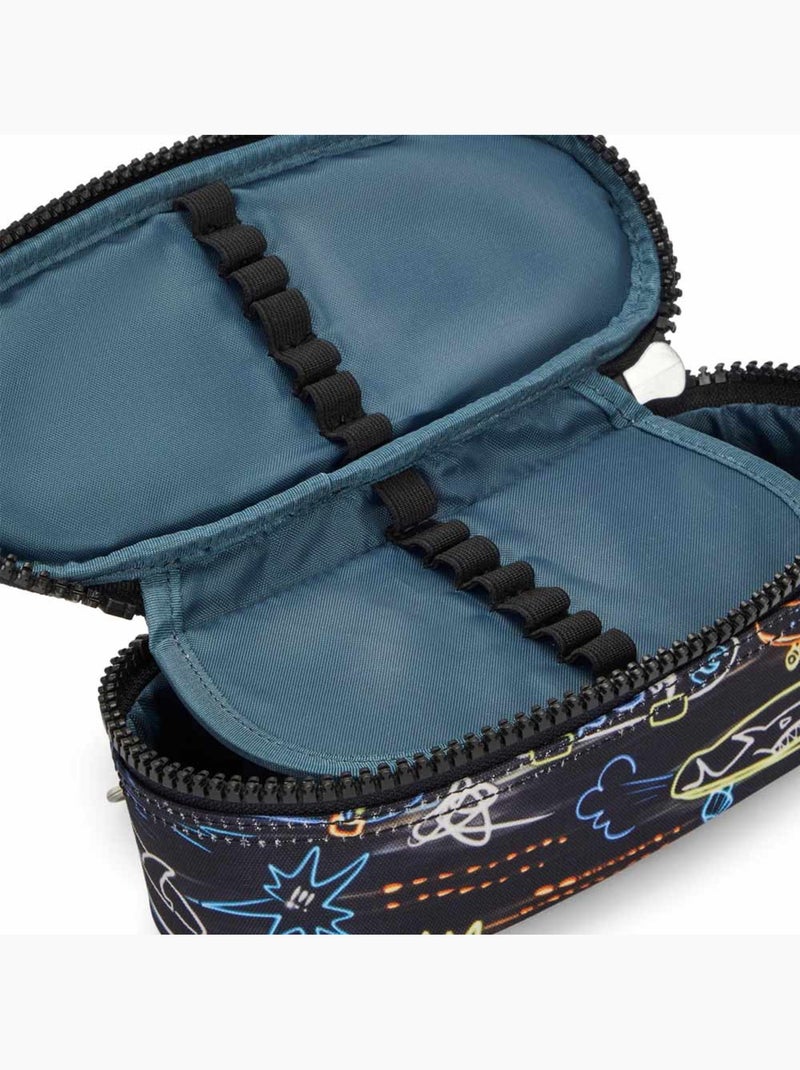 Pennenzak met ritssluiting nylon DUOBOX Kipling indeling 14 porte-pennen Zwart Blauw Wit - Kiabi