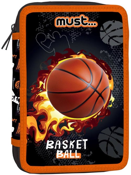 Pennenzak met ritssluiting textiel motief basketball enflammé NBA Basket USA - Kiabi