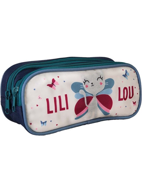 Pennenzak – rechthoekig Lililou Kat Vlinders 23 CM – CMP - Kiabi