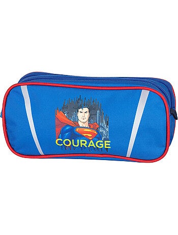 Pennenzak rectangle 'Superman' 22 cm, 2 vakken, ritssluiting