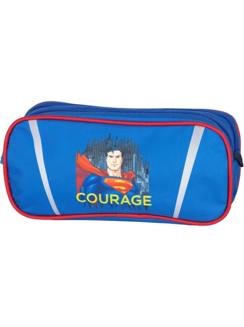 Pennenzak rectangle 'Superman' 22 cm, 2 vakken, ritssluiting - Kiabi
