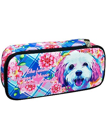 Pennenzak rits set van 2 'Love Dog' tie-dye – 23 cm
