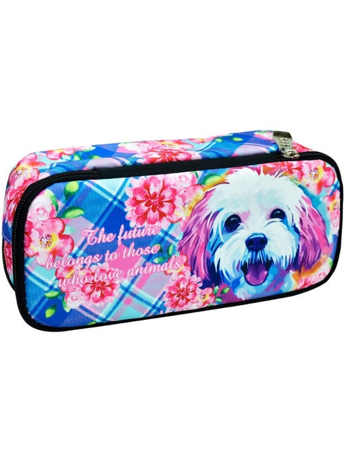 Pennenzak rits set van 2 'Love Dog' tie-dye – 23 cm - Kiabi
