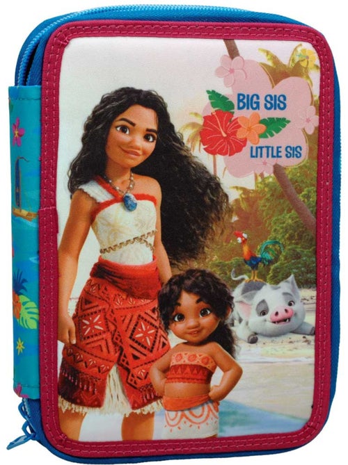 Pennenzak school gevuld 'Vaiana' 2 vakken 20 cm – Disney - Kiabi