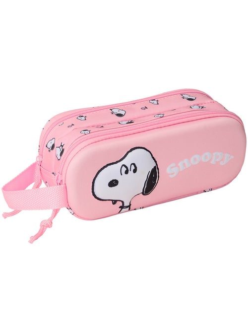 Pennenzak Snoopy hoofd 3D motief Peanuts 2 vakken - Kiabi