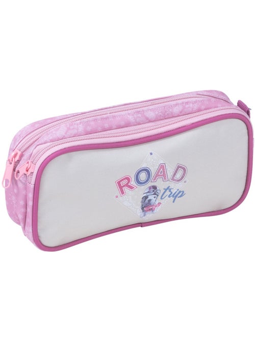 Pennenzak 'Teo Jasmin' 2 vakken rechthoekig 22 cm - Road Trip - Kiabi
