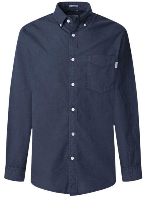 Pepe Jeans Arnold Herenoverhemd Marineblauw - Kiabi Pepe Jeans Arnold Herenoverhemd Marineblauw - Kiabi