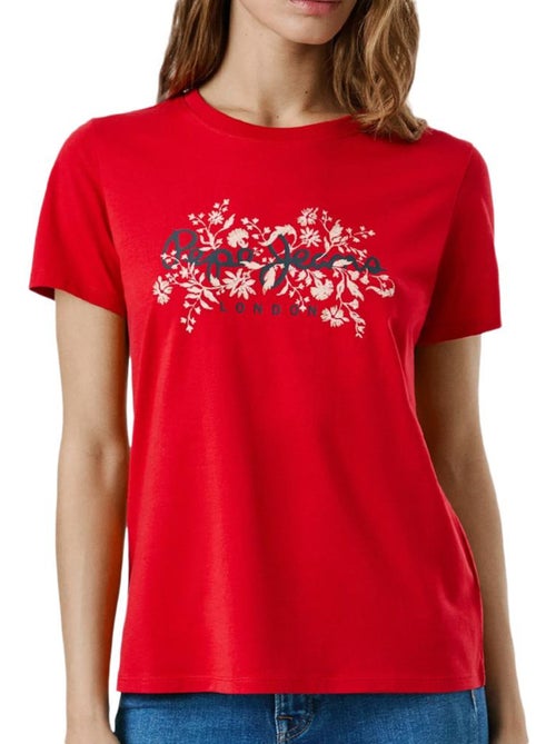 Pepe Jeans Bero Rood Dames T-shirt - Kiabi Pepe Jeans Bero Rood Dames T-shirt - Kiabi