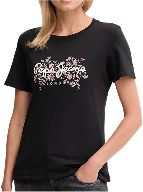 Pepe Jeans Bero Zwart Dames T-shirt - Kiabi Pepe Jeans Bero Zwart Dames T-shirt - Kiabi