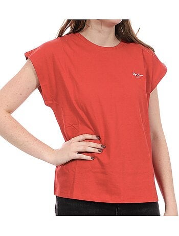 Pepe jeans bloom rood t-shirt voor dames