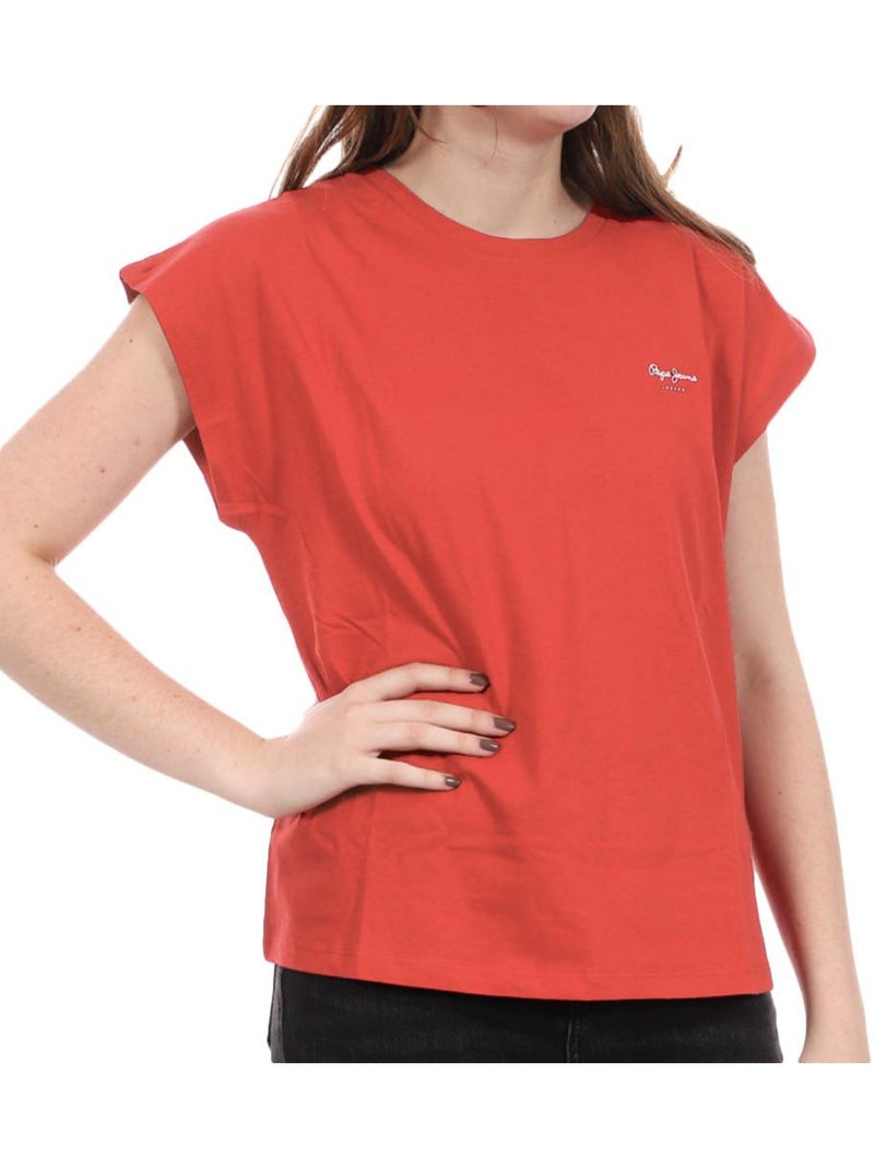 Pepe jeans bloom dames t-shirt rood/oranje Klaprood - Kiabi