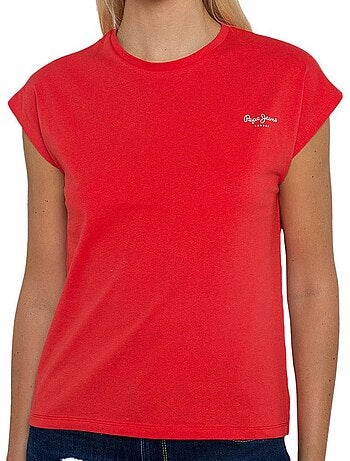 Pepe jeans bloom mauve t-shirt voor dames