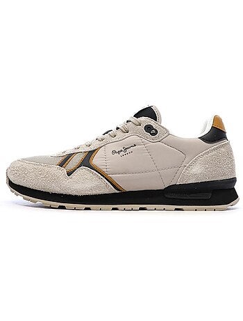 Pepe jeans brit fun m beige heren sneakers