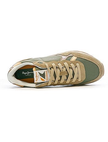 Pepe jeans brit jump kaki dames sneakers