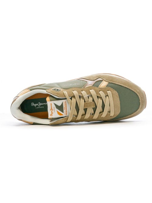 Pepe Jeans Brit Jump Kaki Dames Sneakers - Kiabi Pepe Jeans Brit Jump Kaki Dames Sneakers - Kiabi