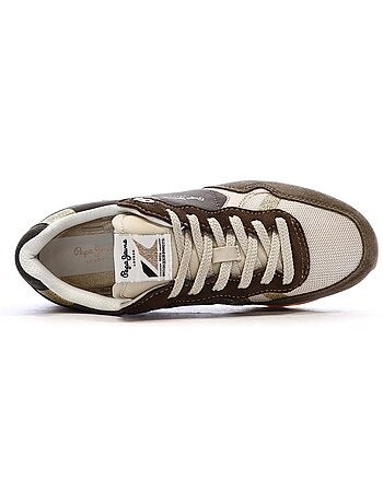 Pepe jeans brit mixt bruine dames sneakers