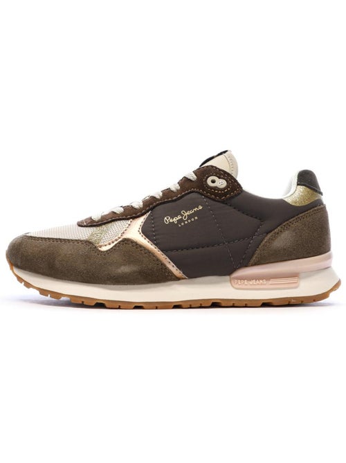Pepe Jeans Brit Mixt Bruine Dames Sneakers - Kiabi Pepe Jeans Brit Mixt Bruine Dames Sneakers - Kiabi