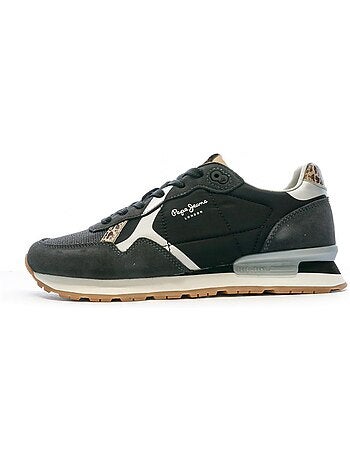 Pepe jeans brit print night zwarte dames sneakers
