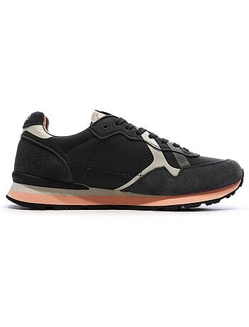 Pepe jeans brit prints bruine heren sneakers