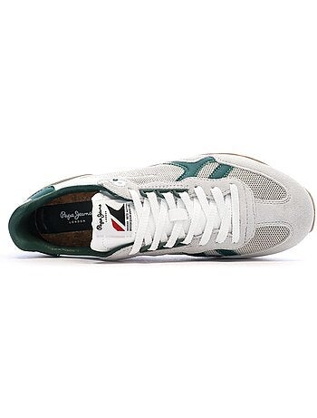 Pepe jeans brit retro heren sneakers grijs/groen