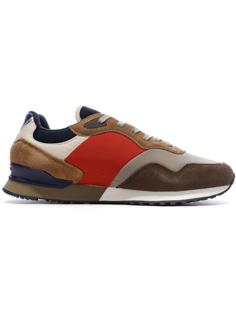 Pepe jeans brit road m heren sneakers - bruin/rood/marine Cappuccinobruin - Kiabi