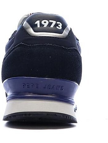 Pepe jeans brit road m heren sneakers - bruin/rood/marine