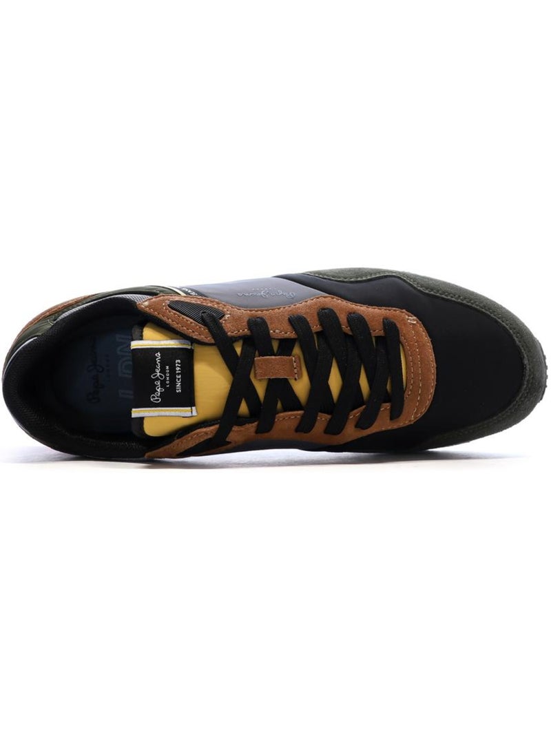 Pepe jeans brit road m heren sneakers marine/kaki/rood Licht kakigroen - Kiabi