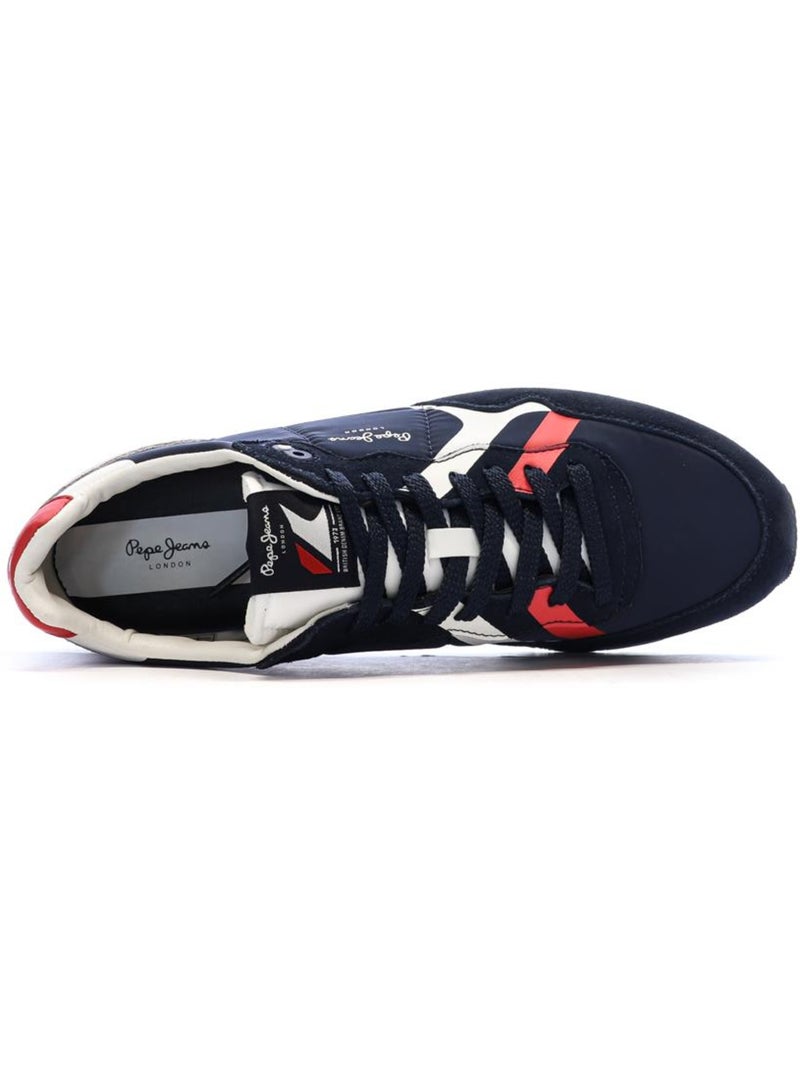 Pepe jeans brit road m heren sneakers marine/rood Marineblauw - Kiabi