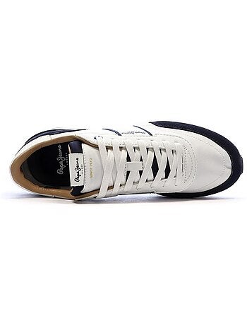 Pepe jeans buster heren sneakers wit/marine