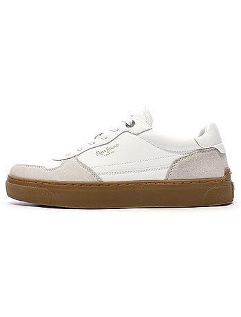 Pepe jeans camden one witte heren sneakers