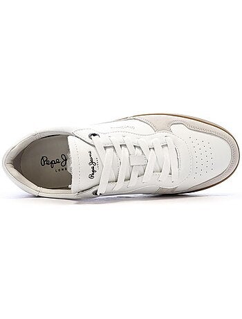 Pepe jeans camden one witte heren sneakers