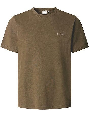 Pepe jeans connor t-shirt voor heren - beige met contrastdetails