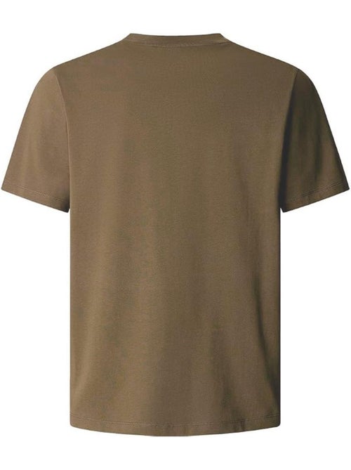 Pepe jeans connor heren t-shirt donkerbruin met contrast - Kiabi