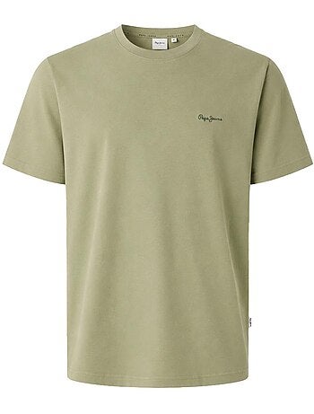 Pepe jeans connor t-shirt voor heren - beige met contrastdetails