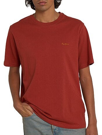 Pepe jeans connor t-shirt voor heren - beige met contrastdetails