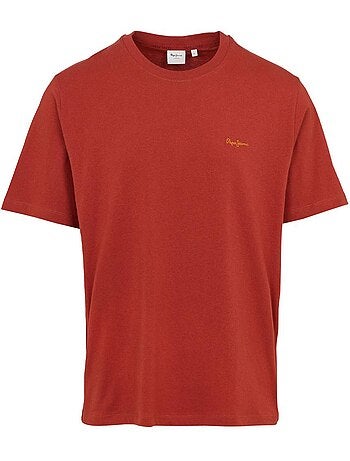 Pepe jeans connor t-shirt voor heren - beige met contrastdetails