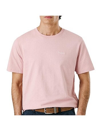 Pepe jeans connor t-shirt voor heren - blauw met contrastdetails