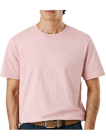 Pepe jeans connor t-shirt voor heren - blauw met contrastdetails