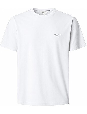 Pepe jeans connor t-shirt voor heren - beige met contrastdetails