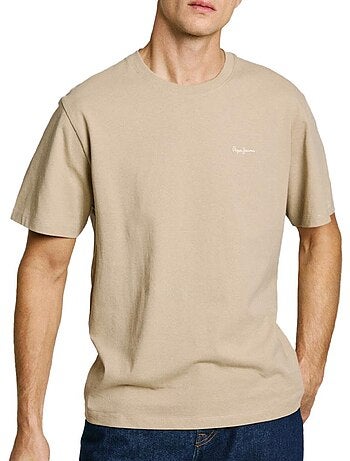 Pepe jeans contrast oranje t-shirt voor heren