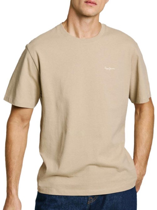 Pepe Jeans Contrast T-shirt Beige voor Heren - Kiabi Pepe Jeans Contrast T-shirt Beige voor Heren - Kiabi